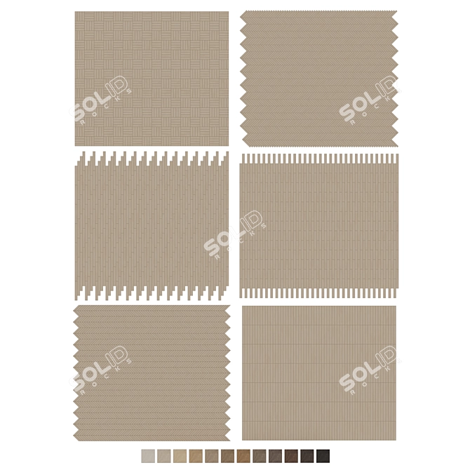  Oak Parquet Flooring Collection 3D model image 7
