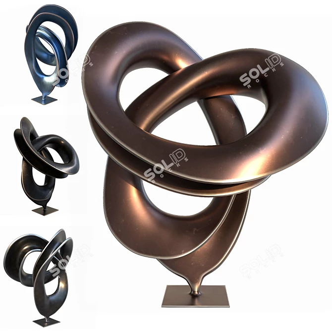 Political Spin Bronze Sculpture 3D model image 1