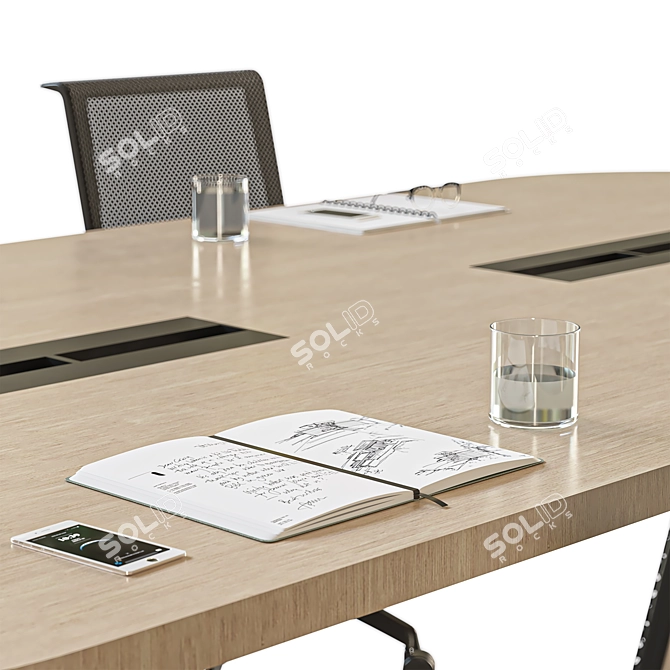 Modern Oval Conference Table 2015 3D model image 4