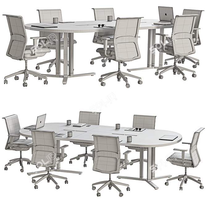 Modern Oval Conference Table 2015 3D model image 5