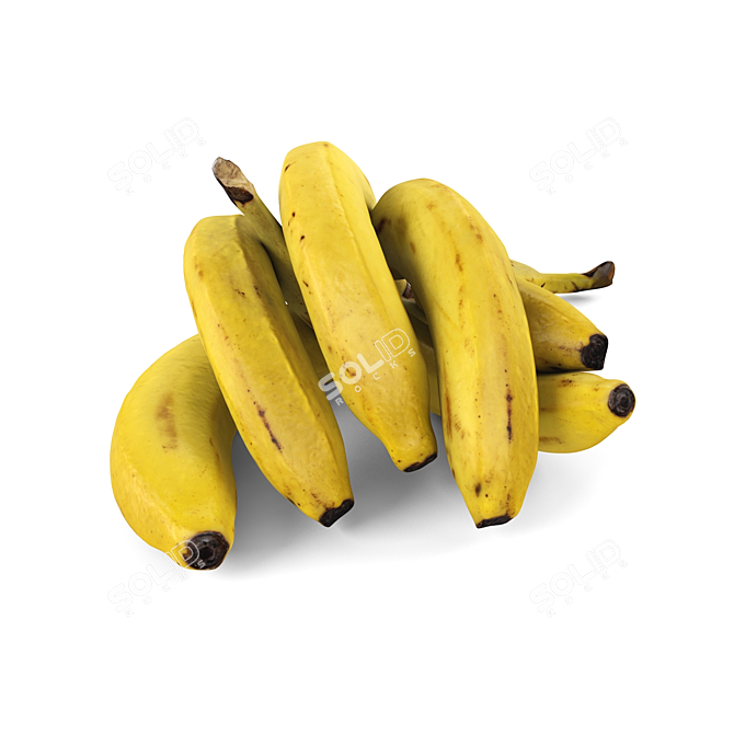 Fresh Ripe Bananas 3D model image 1