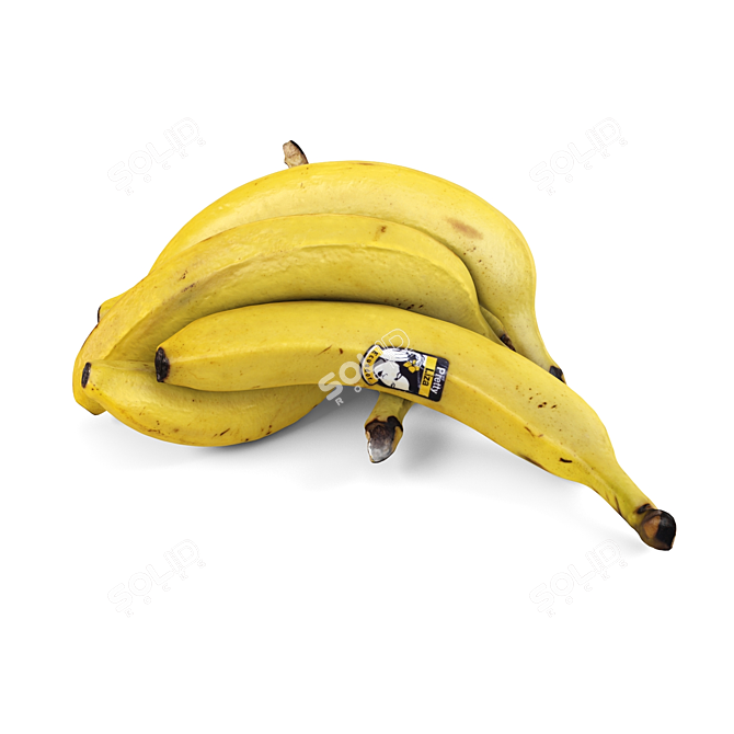 Fresh Ripe Bananas 3D model image 3