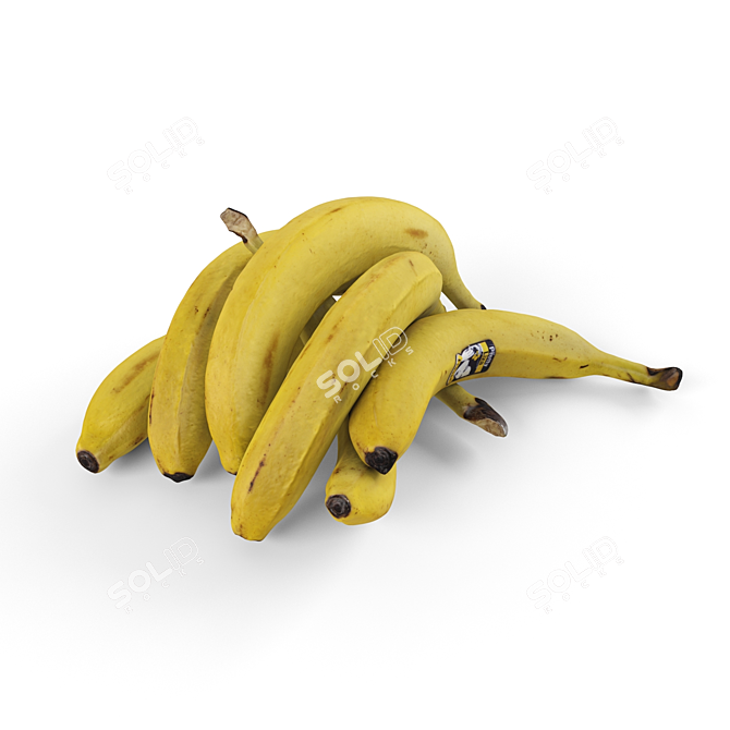 Fresh Ripe Bananas 3D model image 6