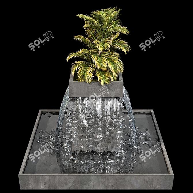 Dual Waterfall Fountain Cascade Model 3D model image 3