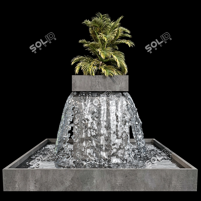 Dual Waterfall Fountain Cascade Model 3D model image 4