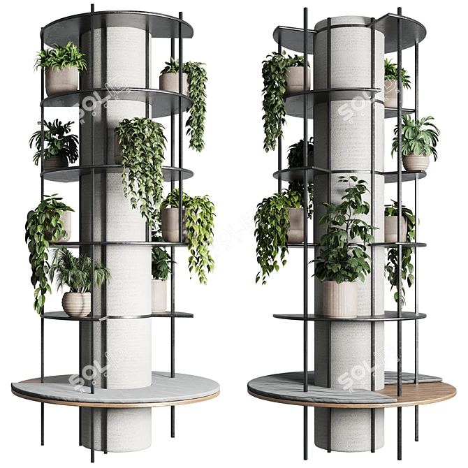 Tall Column Pillar Plant 03 3D model image 1