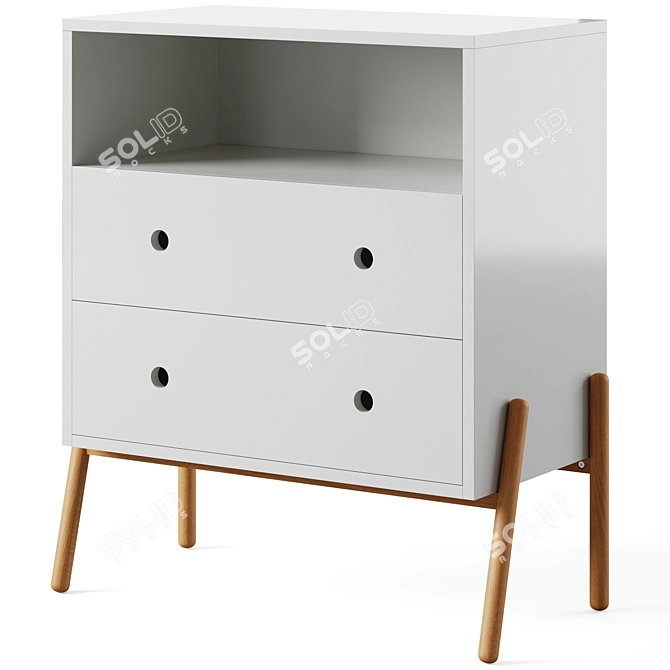 Kids' Chest with 2 Drawers, Wallet 3D model image 1