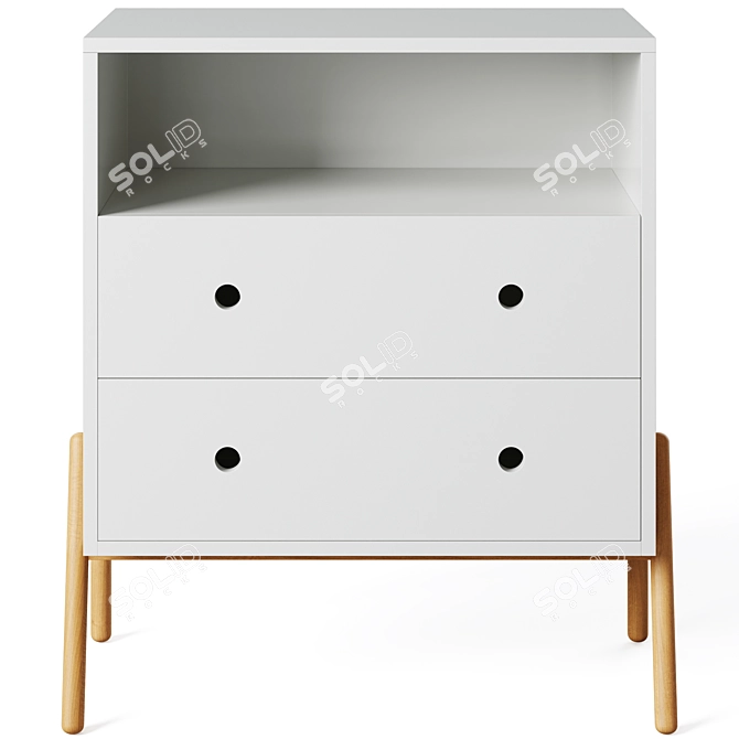 Kids' Chest with 2 Drawers, Wallet 3D model image 2