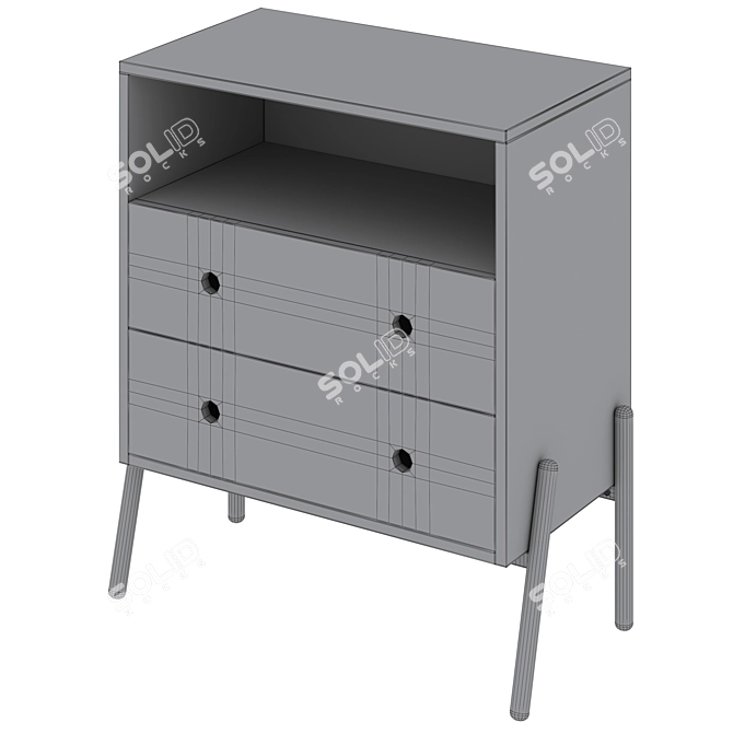 Kids' Chest with 2 Drawers, Wallet 3D model image 5