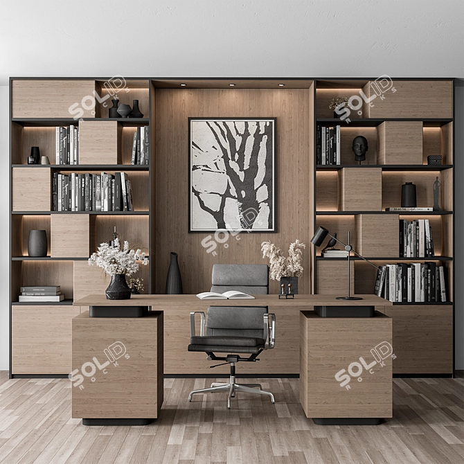 Home Office Furniture Set Eco-Friendly 3D model image 1