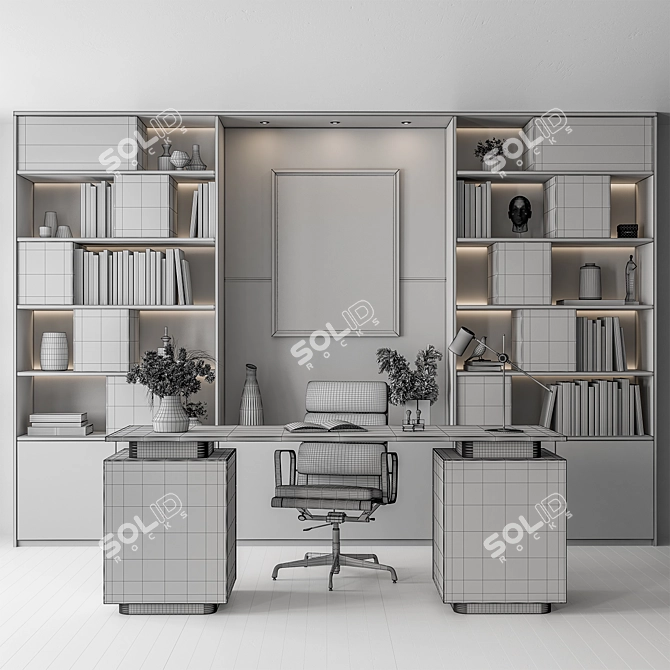 Home Office Furniture Set Eco-Friendly 3D model image 4