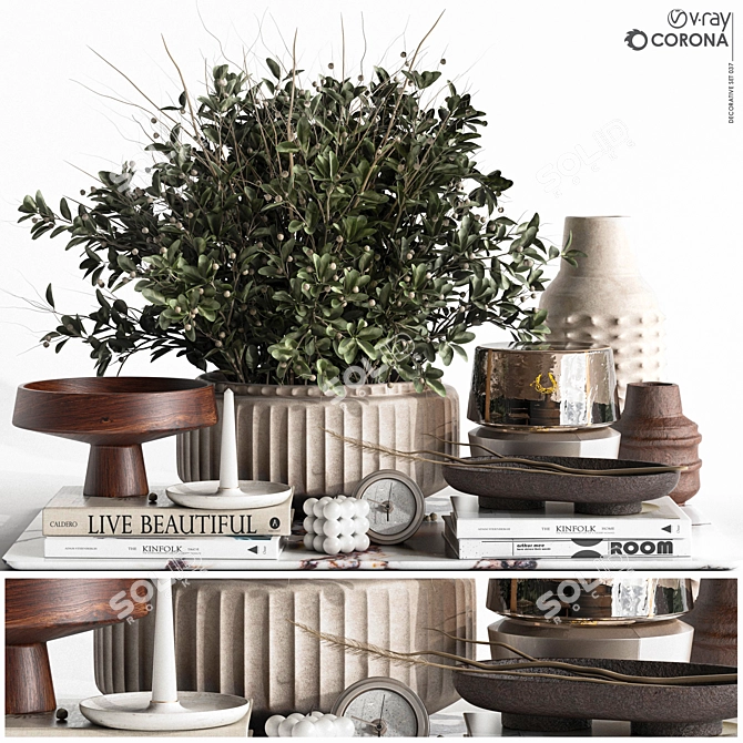 3D Decor Set with Renderers 3D model image 1