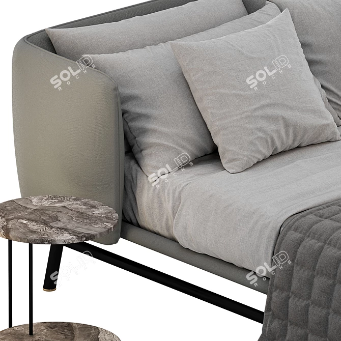 Luxury Edoardo Bed Upgrade 3D model image 2
