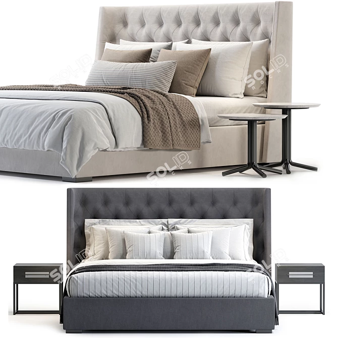 Meridiani TURMAN 3D Bed Model 3D model image 3