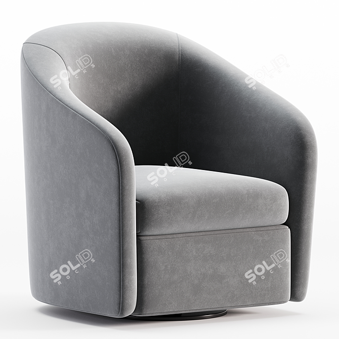Sleek Swivel Barrel Chair 3D model image 1
