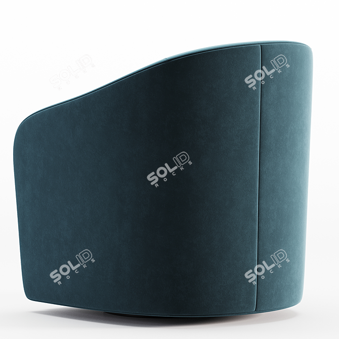 Sleek Swivel Barrel Chair 3D model image 3