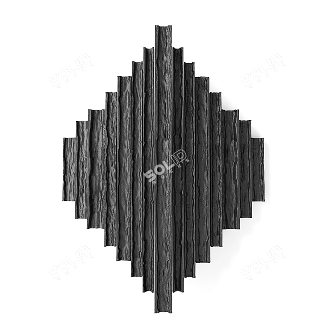 Geometric Wood Metal Wall Art 3D model image 1