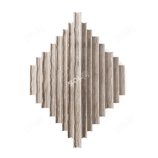 Geometric Wood Metal Wall Art 3D model image 3