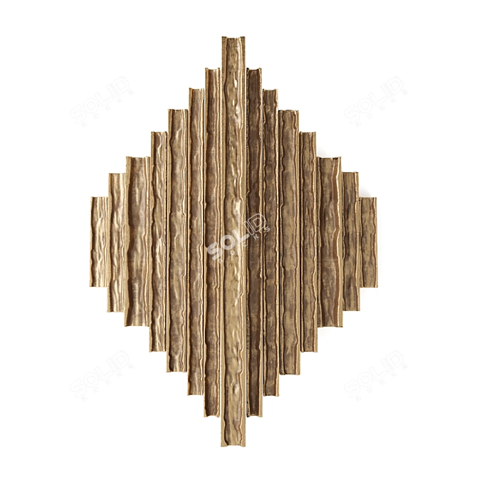 Geometric Wood Metal Wall Art 3D model image 4