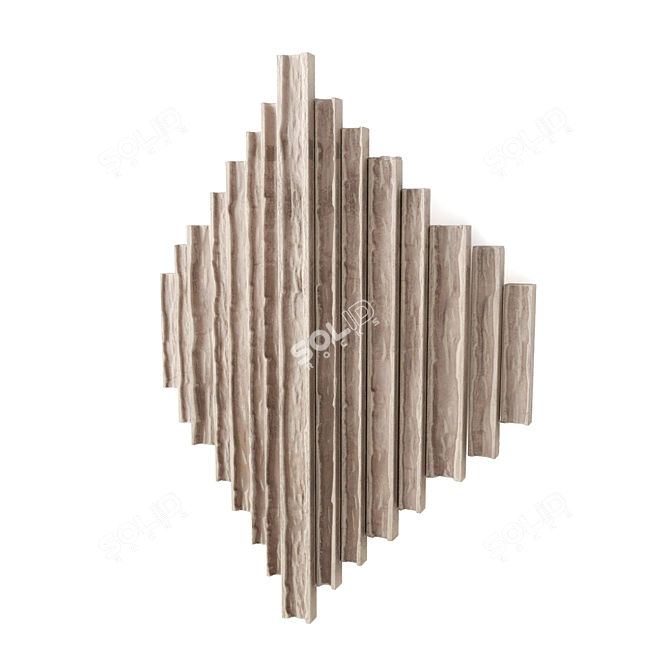 Geometric Wood Metal Wall Art 3D model image 5