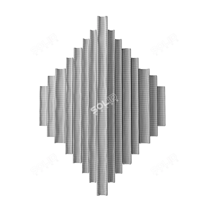 Geometric Wood Metal Wall Art 3D model image 7