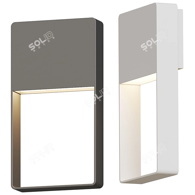 Contemporary Outdoor LED Wall Sconce 3D model image 1