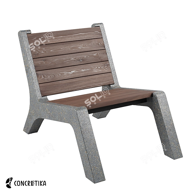 C-lounge Concrete Outdoor Chair 3D model image 1