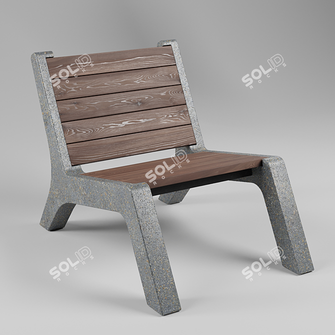 C-lounge Concrete Outdoor Chair 3D model image 2