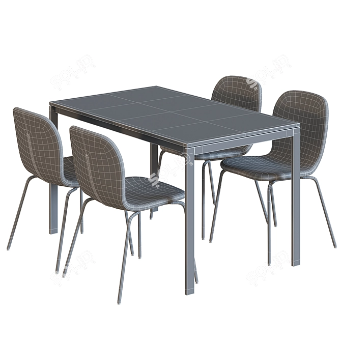 Sleek IKEA Table & Chair 3D model image 4