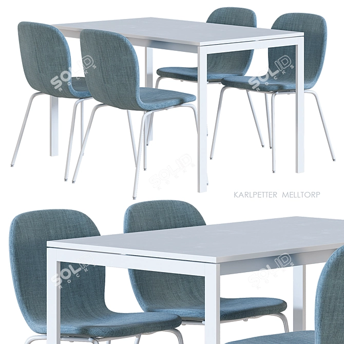 Sleek IKEA Table & Chair 3D model image 5