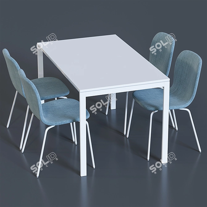 Sleek IKEA Table & Chair 3D model image 7