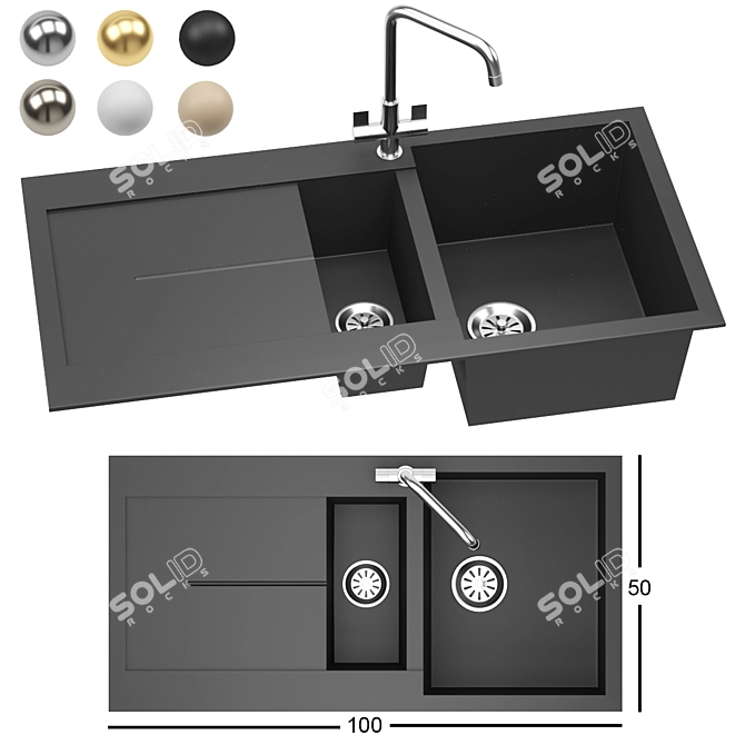 Rangemaster Scoria Sink Model - 3D_assets 3D model image 1