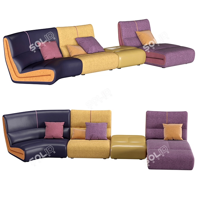 Modern Modular Pongo Sofa Set 3D model image 1