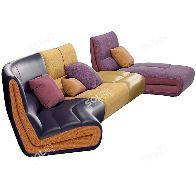 Modern Modular Pongo Sofa Set 3D model image 2