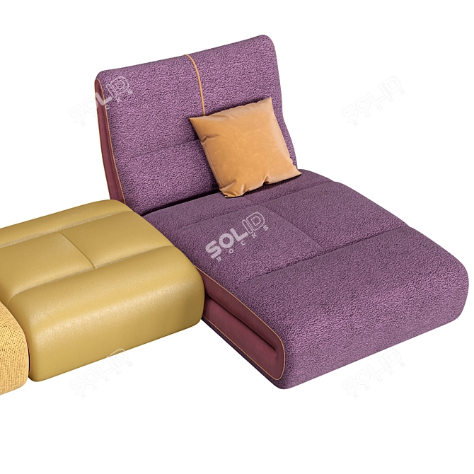 Modern Modular Pongo Sofa Set 3D model image 4