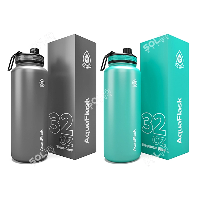 Premium Aqua Flask 32 Oz 3D model image 2