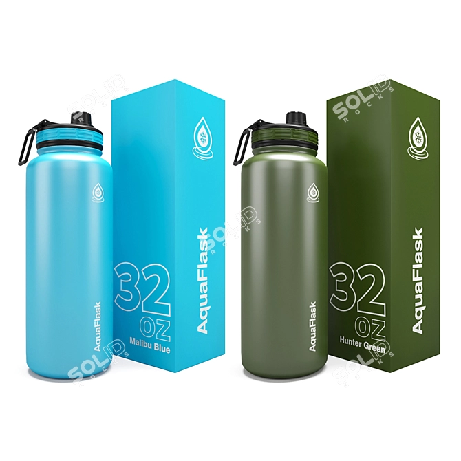 Premium Aqua Flask 32 Oz 3D model image 3