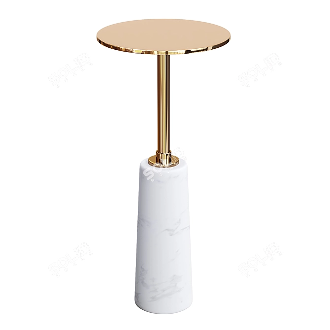 Modern Round Drink Table in White 3D model image 1