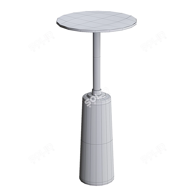 Modern Round Drink Table in White 3D model image 2