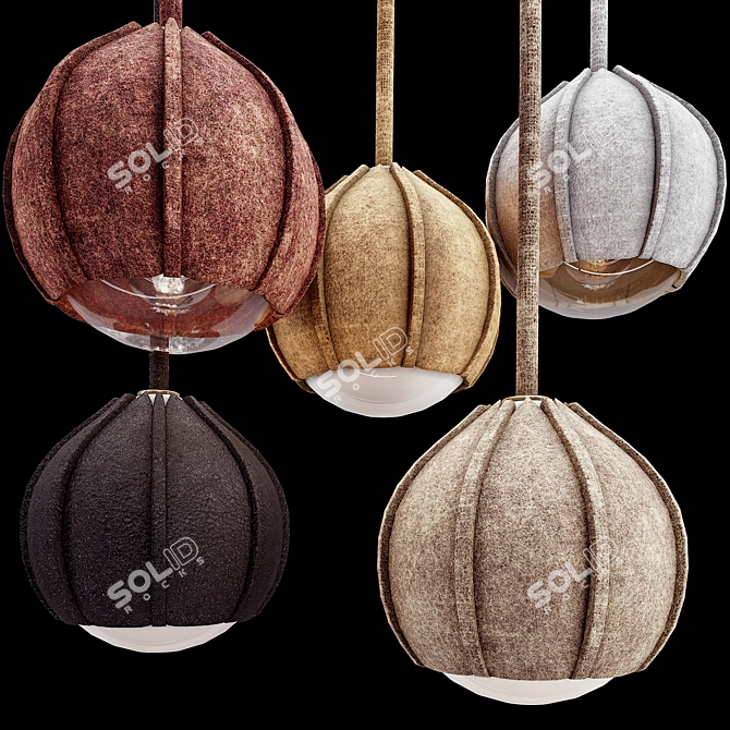 Luxury Leather Lamp for Interior 3D model image 1