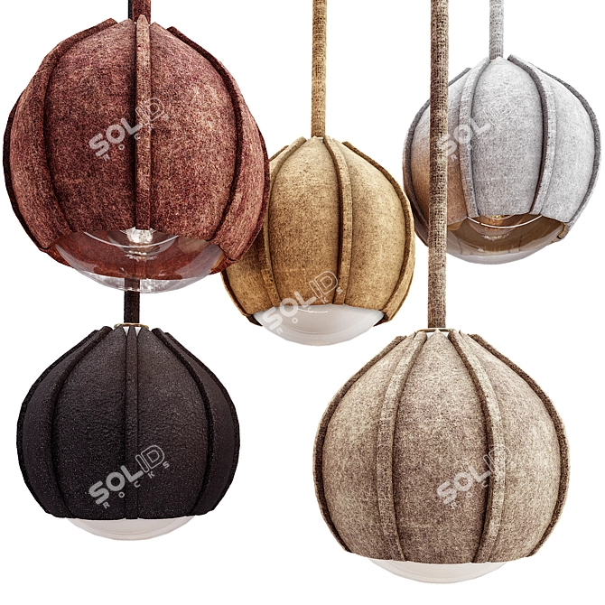 Luxury Leather Lamp for Interior 3D model image 2