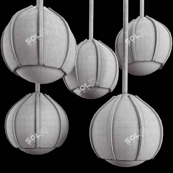 Luxury Leather Lamp for Interior 3D model image 6