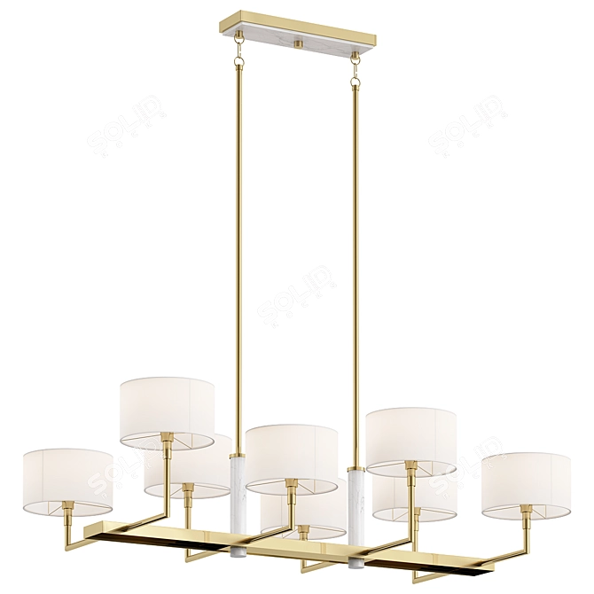 Sleek Linear Chandelier Design 3D model image 1