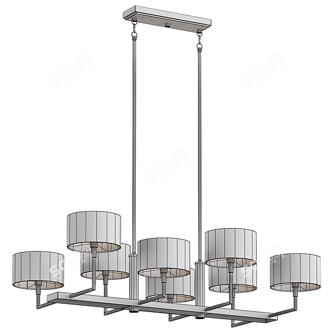 Sleek Linear Chandelier Design 3D model image 2