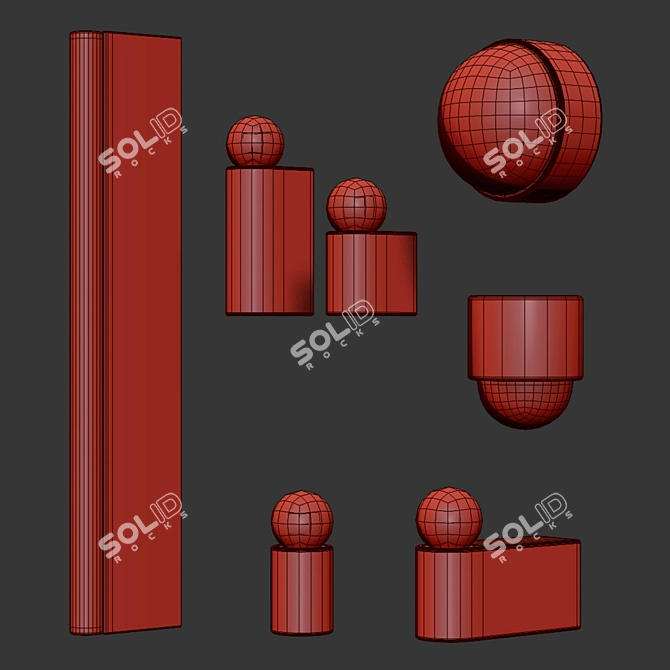  Glazed Porcelain Lamp Set 3D model image 3