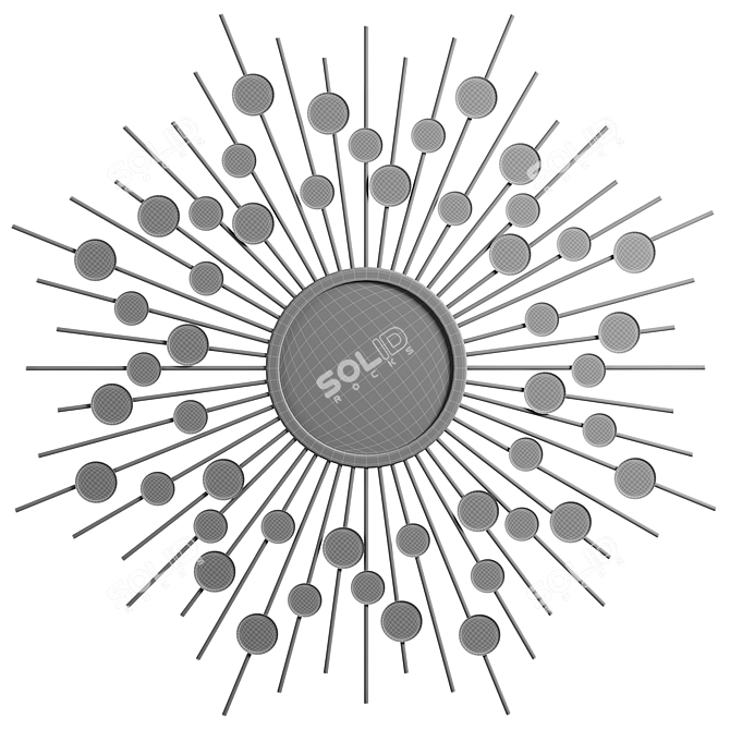Radiant Starburst Mirror 3D model image 2