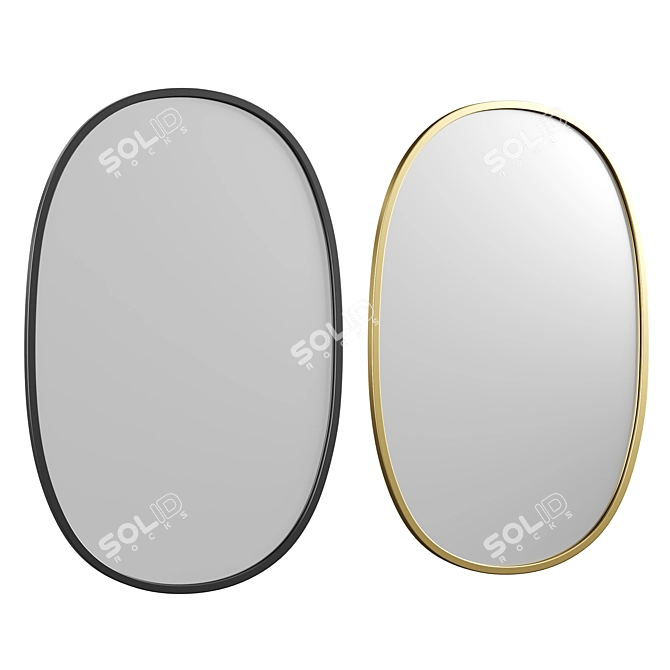 Modern Oval Wall Mirror Hub 3D model image 1