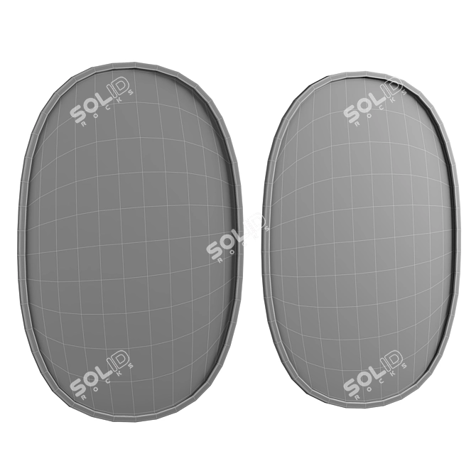 Modern Oval Wall Mirror Hub 3D model image 2