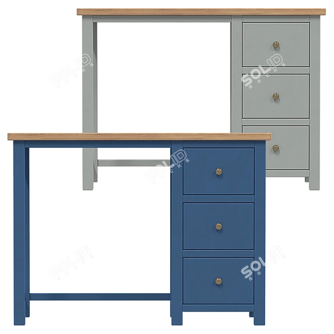 Elegant Writer's Desk Jules Verne 3D model image 1