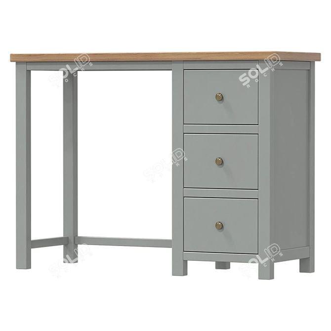 Elegant Writer's Desk Jules Verne 3D model image 2